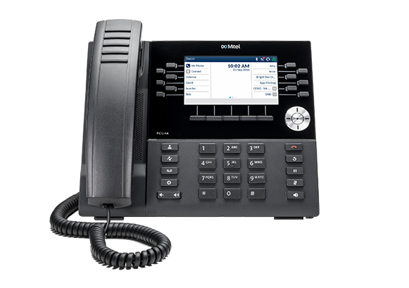 Mitel 6930 W Front The 6930w is designed for power users who need a phone that can be tailored to their specific communication needs. It provides flexible network connectivity options including Bluetooth, wired Ethernet, and built-in certified Wi-Fi to facilitate installation in work-at-home and corporate environments.