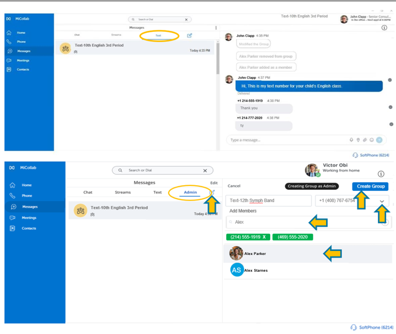 Text Messaging in Mitel Make and receive sms messages in Mitel MiCollab